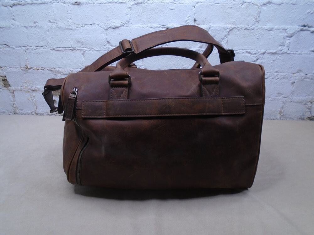MOORE & GILES “NetJets” Edition Heavy Leather Duffel EUC Durable Weekend Travel